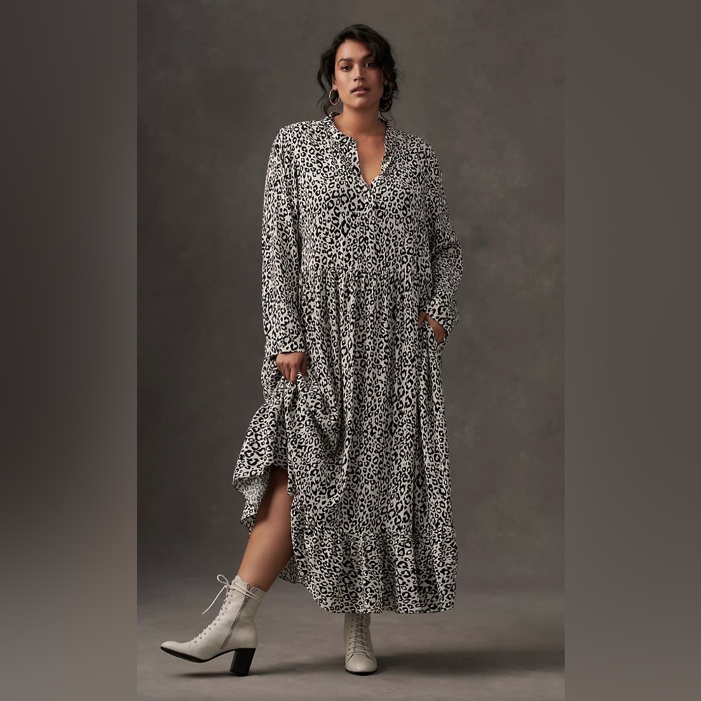 Anthropologie Mare Mare NWT Leopard print Black and White  maxi dress.